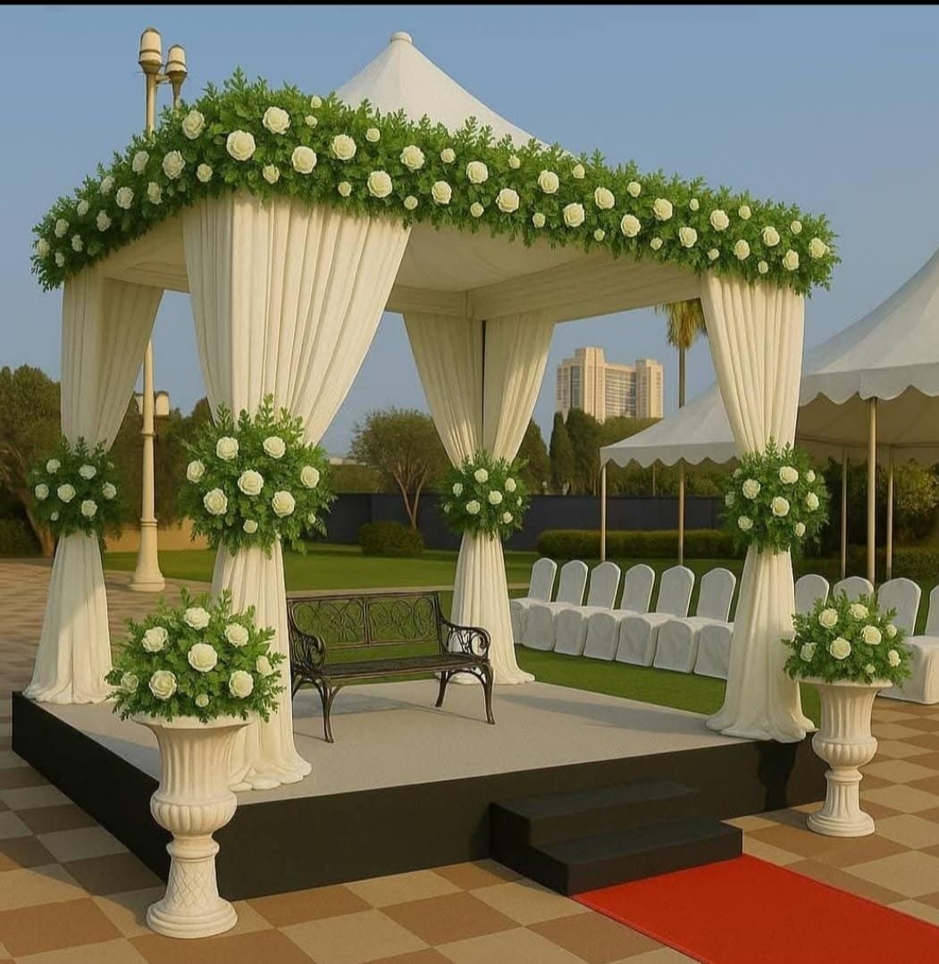 Wedding planner reviewing ceremony details with couple