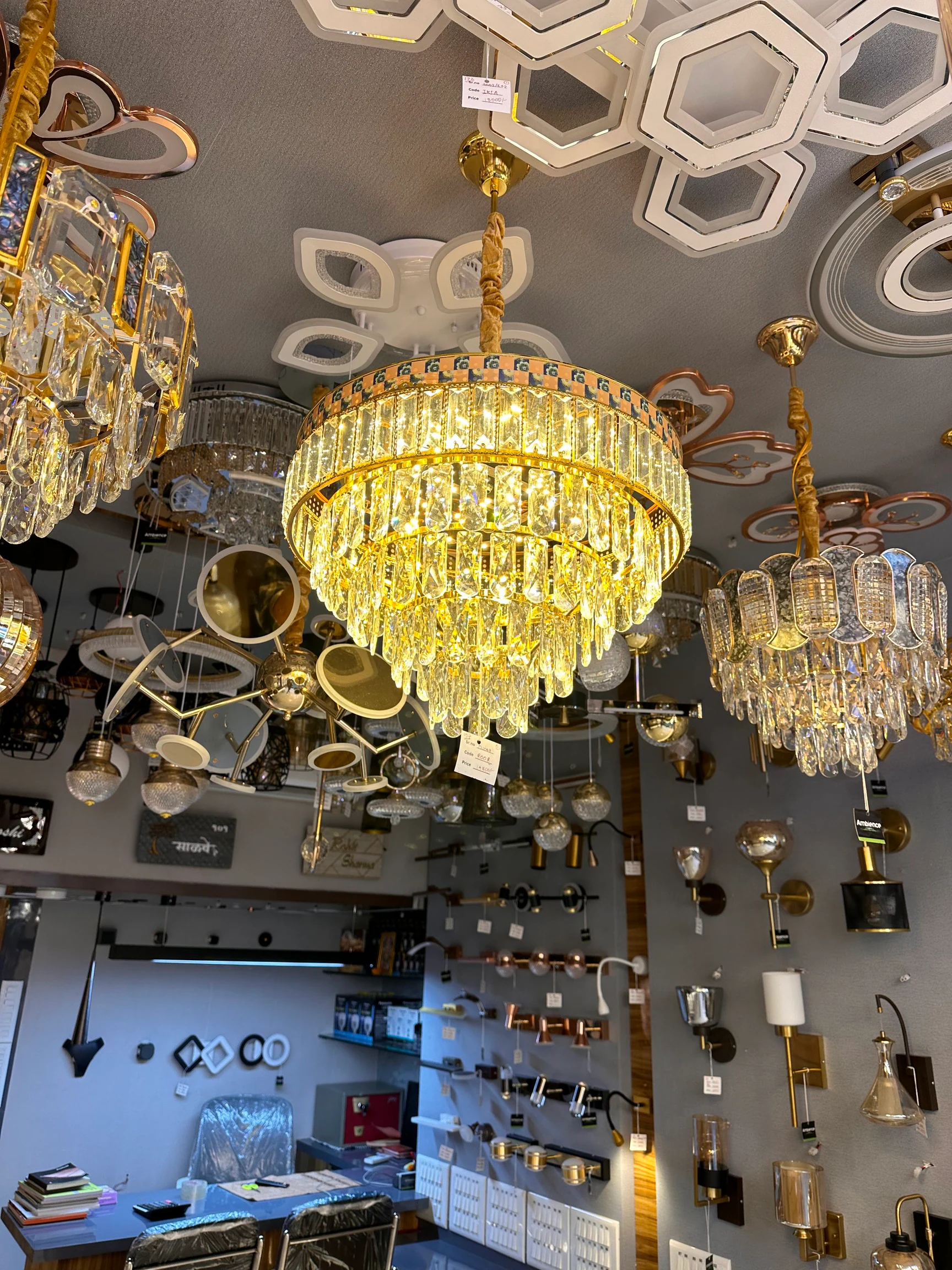 Romantic ceremony lighting with soft uplighting and decorative fixtures